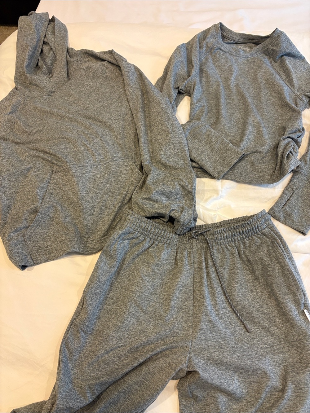 Women's Offline by Arie- 3 piece Grey Lounge Set - Hoodie, long sleeve & Jogger
